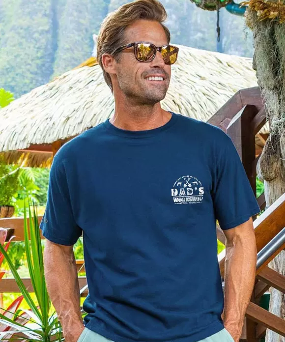 T-Shirts>Crazy Shirts Dads Workshop Rules - Navy Short Sleeve Crewneck T-Shirt