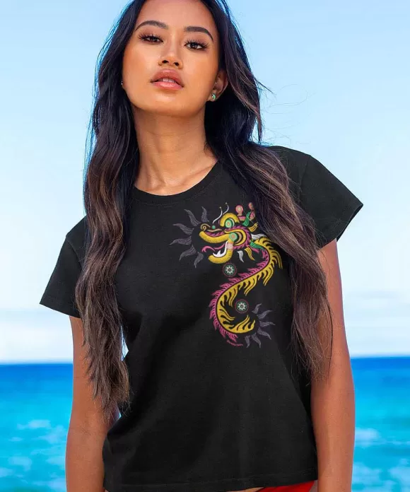 T-Shirts>Crazy Shirts Dragon Dance 2024 - Black Short Sleeve Crewneck T-Shirt