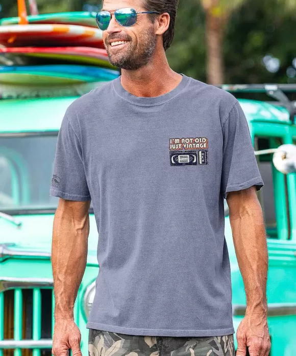 T-Shirts>Crazy Shirts Just Vintage - Crater Dyed® Short Sleeve Crewneck T-Shirt