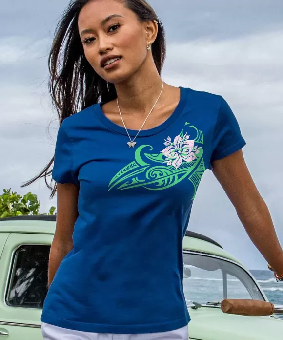 T-Shirts>Crazy Shirts Nanevali - Sapphire Short Sleeve Pima T-Shirt