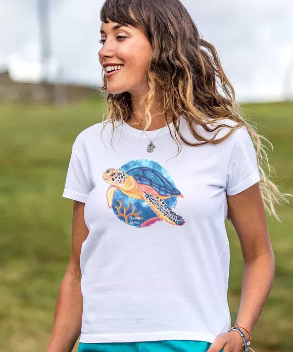 T-Shirts>Crazy Shirts Ocean Grace - White Short Sleeve Crewneck T-Shirt