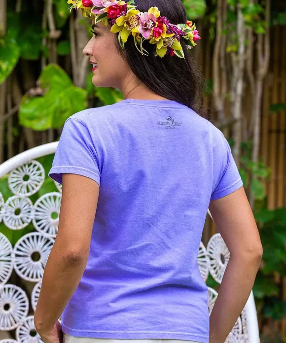 T-Shirts>Crazy Shirts Pararaiha - Lavender Dyed Short Sleeve Crewneck T-Shirt