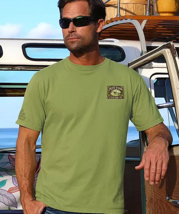 T-Shirts>Crazy Shirts Puff Pass Cannabis Co. - Hemp Dyed Short Sleeve Crewneck T-Shirt