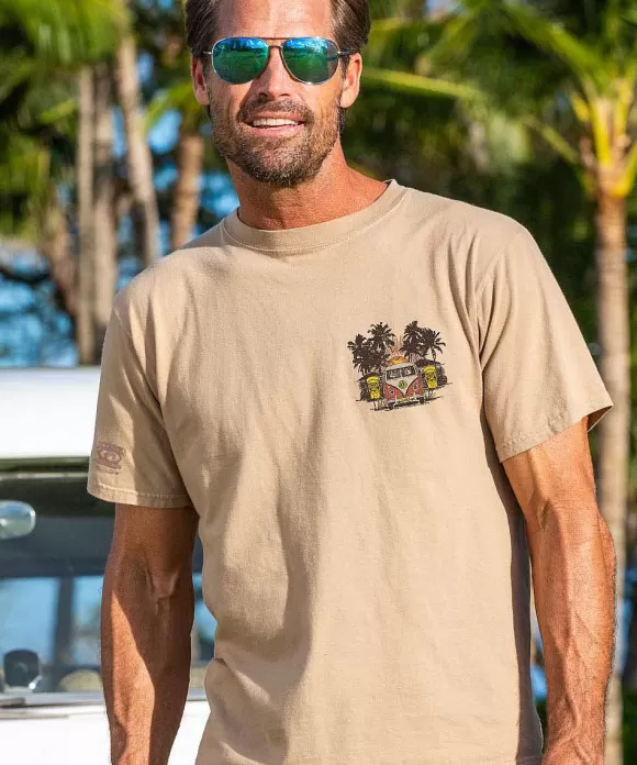 T-Shirts>Crazy Shirts Volkswagen Tiki - Kona Coffee Dyed Short Sleeve Crewneck T-Shirt